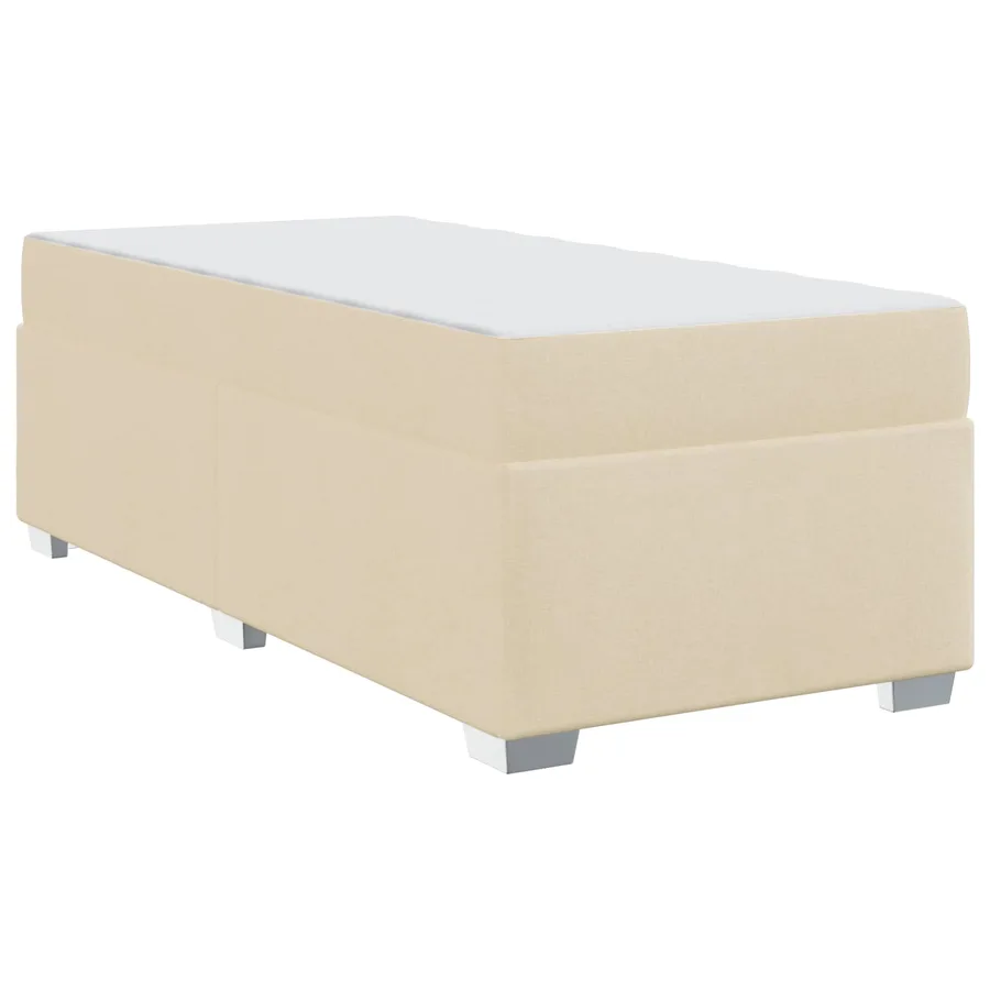 Cadre de lit avec matelas Crème 90 x 190 cm tissu - 2