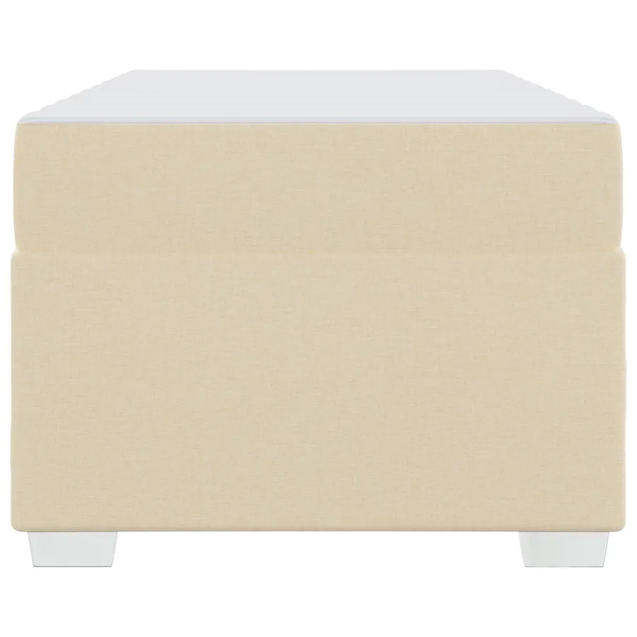 Cadre de lit avec matelas Crème 90 x 190 cm tissu - 6