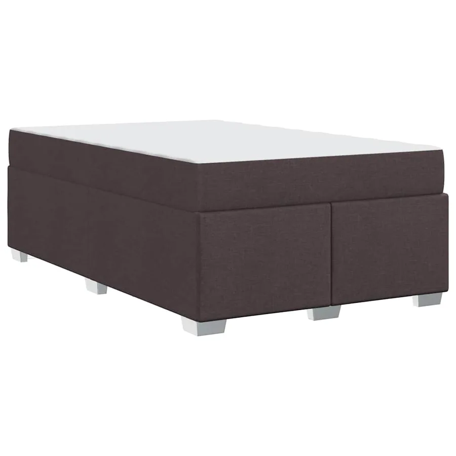 Cadre de lit avec matelas Marron foncé 120 x 200 cm tissu - 7