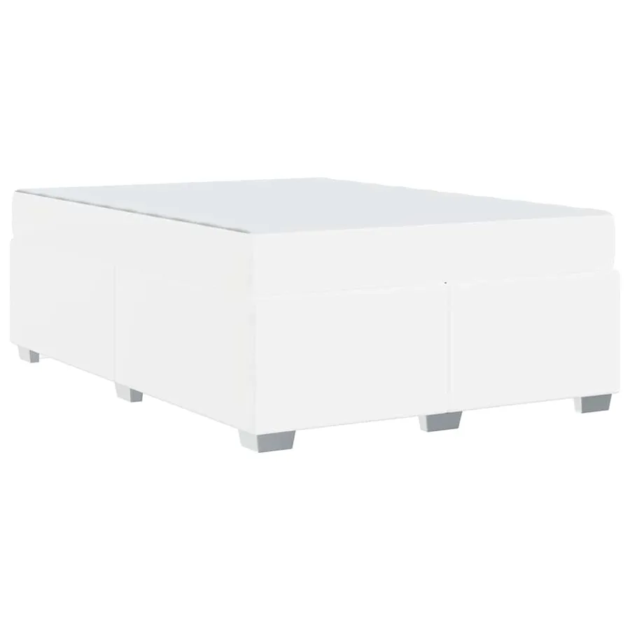 Cadre de lit avec matelas Blanc 140 x 200 cm tissu - 7