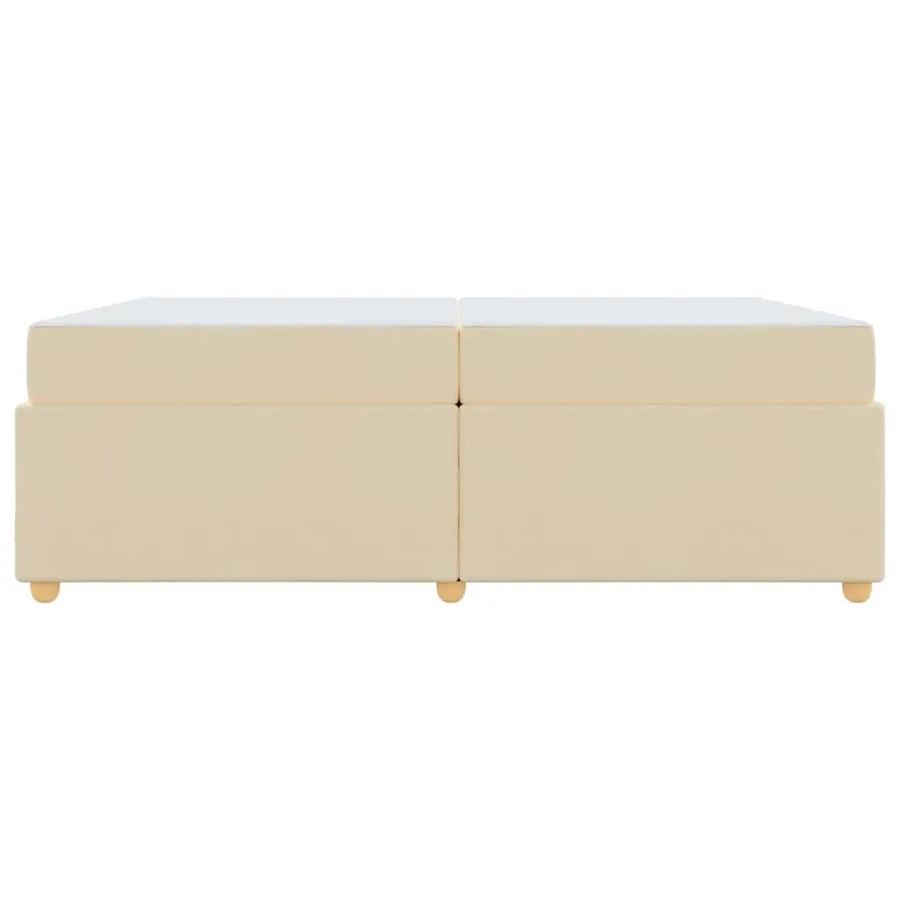Cadre de lit avec matelas Crème 200 x 200 cm tissu - 5