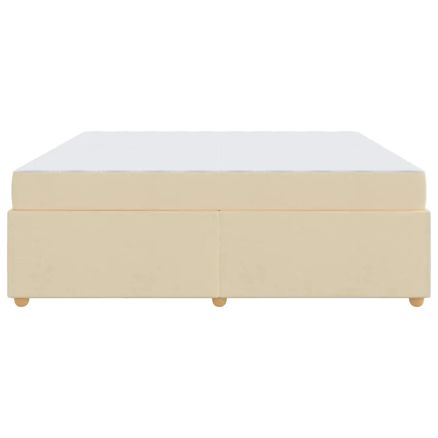 Cadre de lit avec matelas Crème 200 x 200 cm tissu - 6