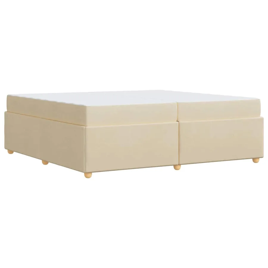 Cadre de lit avec matelas Crème 200 x 200 cm tissu - 7