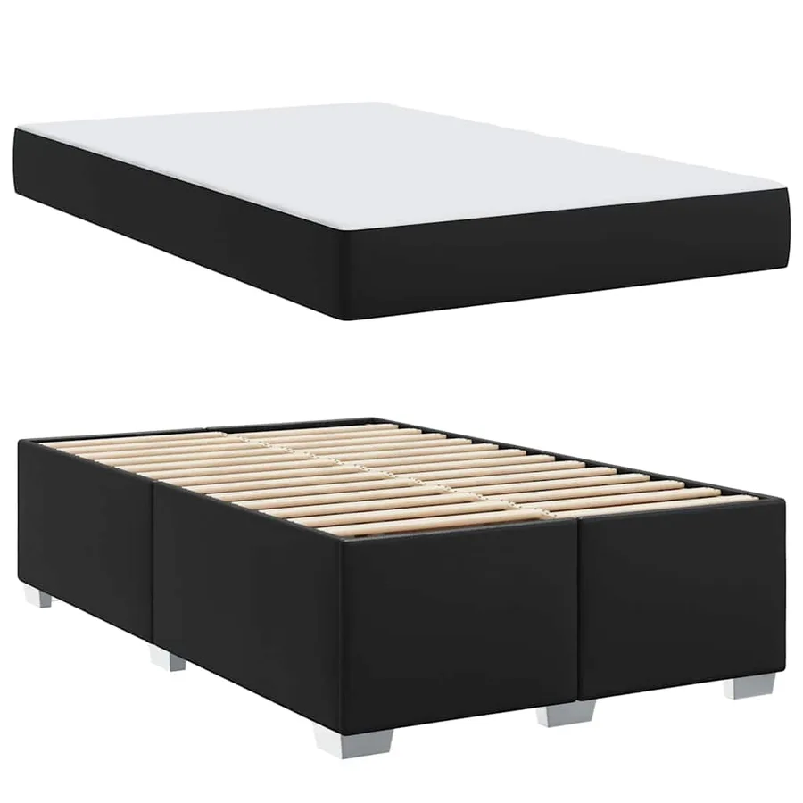 Cadre de lit avec matelas Noir 120 x 190 cm tissu - 4