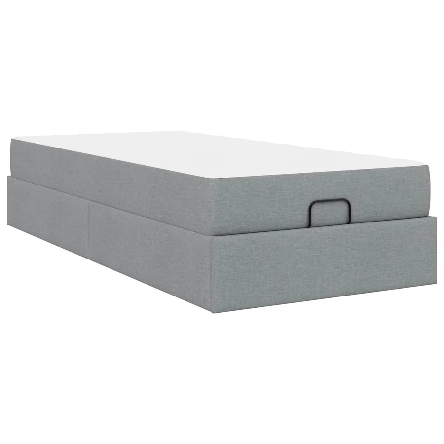 Cadre de lit avec matelas 2 pcs Gris clair tissu - 9