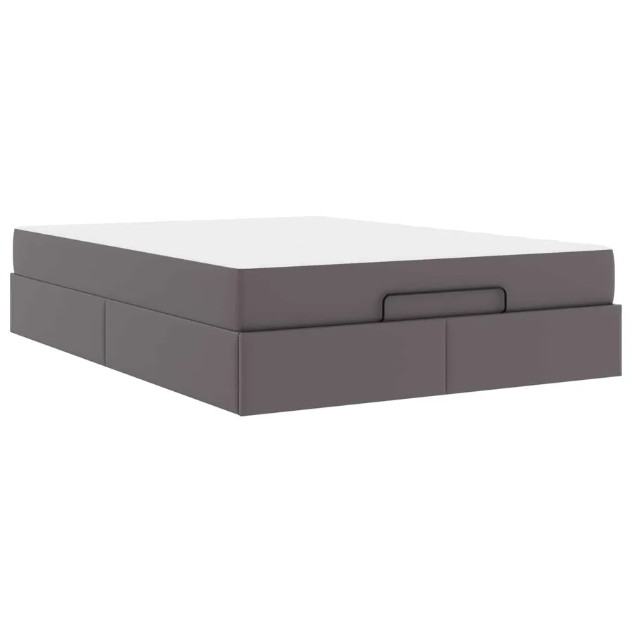 Cadre de lit avec matelas Autre 2 pcs Gris PVC - 2