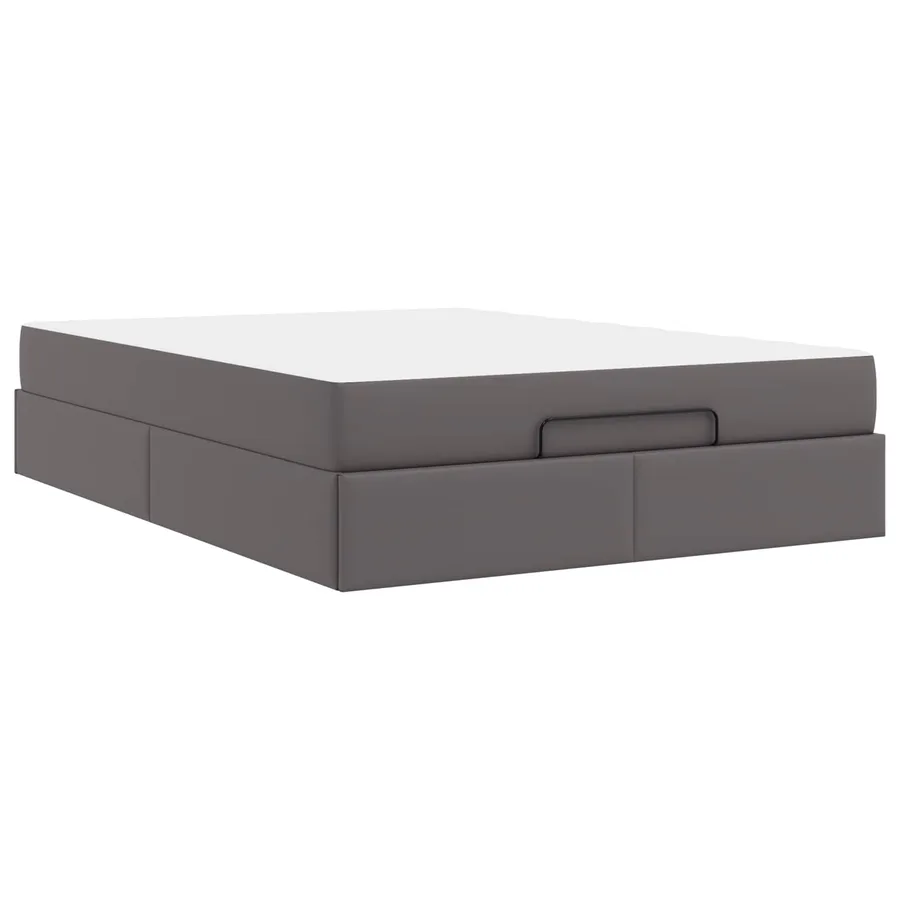 Cadre de lit avec matelas Autre 2 pcs Gris PVC - 9