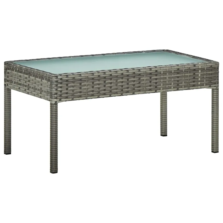 Salon de jardin 4 pcs avec coussins résine tressée gris - 2
