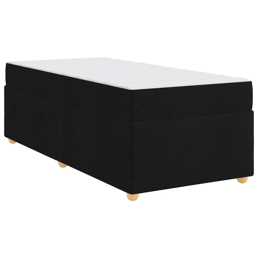 Cadre de lit avec matelas Noir 100 x 200 cm tissu - 2