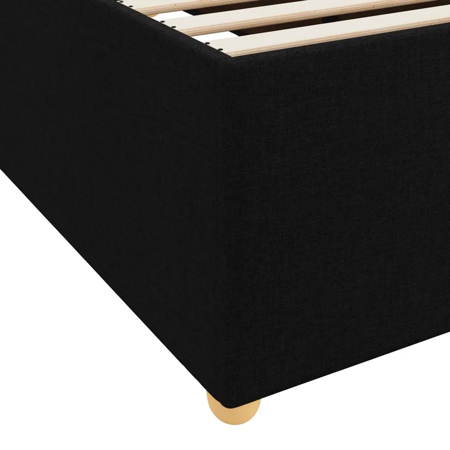 Cadre de lit avec matelas Noir 100 x 200 cm tissu - 9