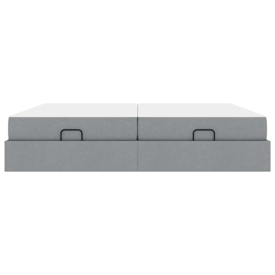 Cadre de lit avec matelas avec matelas 2 pcs Gris clair tissu - 6
