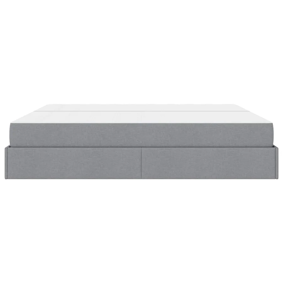 Cadre de lit avec matelas avec matelas 2 pcs Gris clair tissu - 7