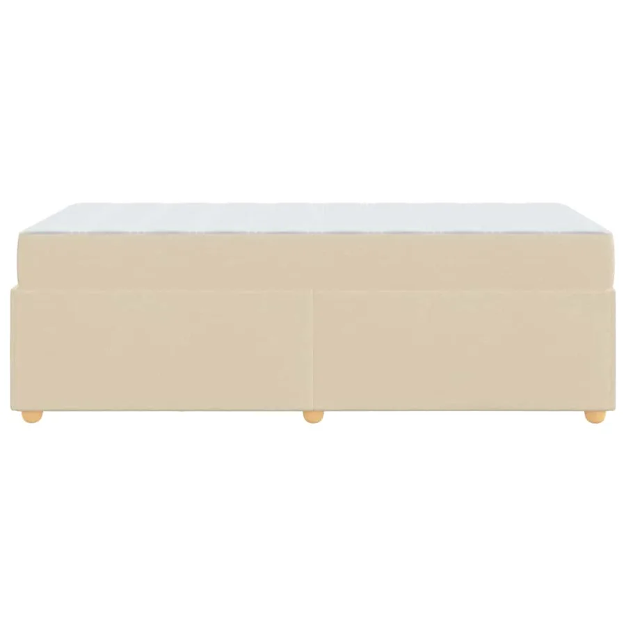 Cadre de lit avec matelas Crème 100 x 200 cm tissu - 6