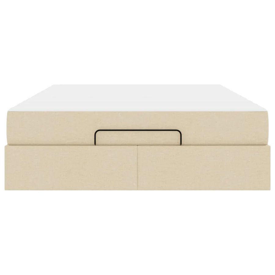 Cadre de lit avec matelas 2 pcs Crème tissu - 7