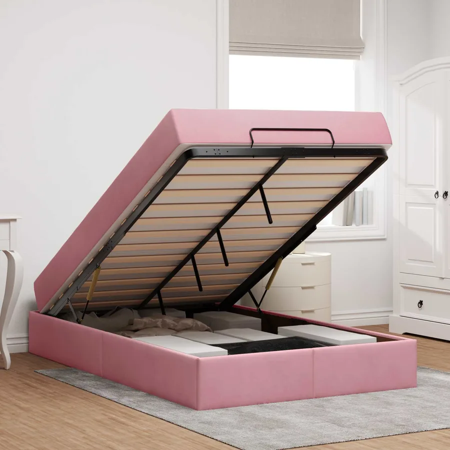 Cadre de lit avec matelas 2 pcs Rose Velours - 4
