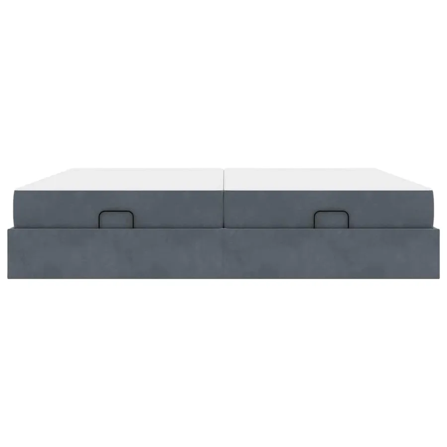 Cadre de lit avec matelas avec matelas 2 pcs Gris Foncé Velours - 5
