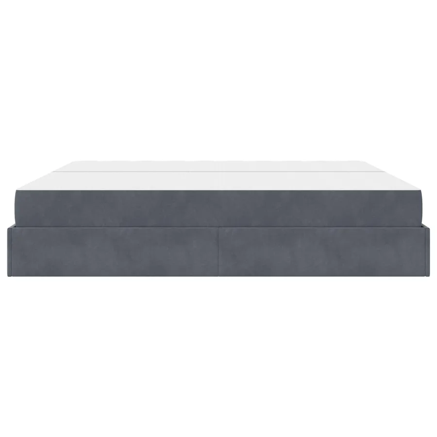 Cadre de lit avec matelas avec matelas 2 pcs Gris Foncé Velours - 6