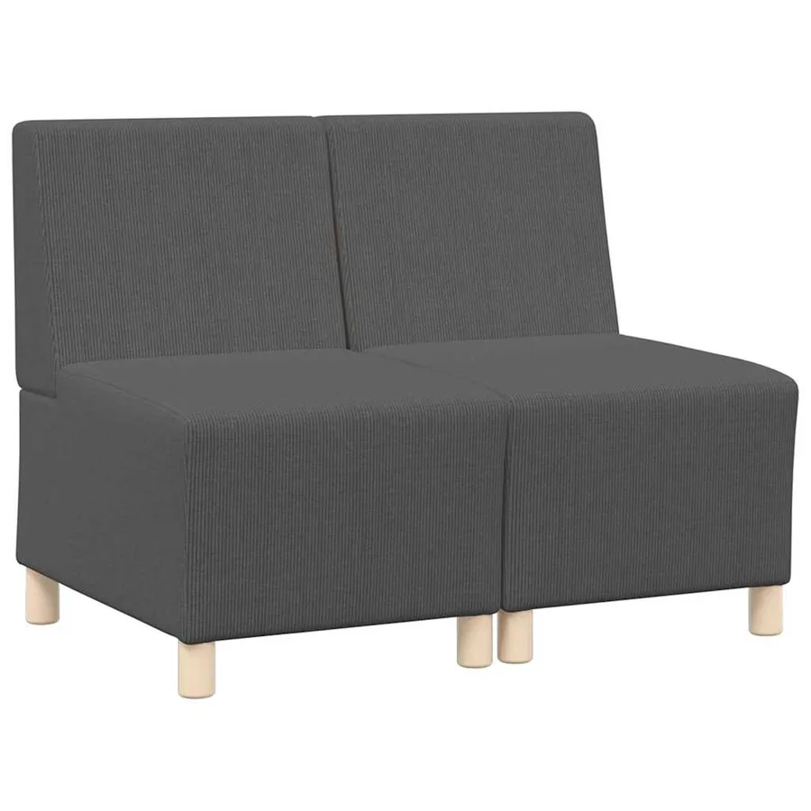 Unité de Sofa Modulaire Sans Accoudoirs 2 pcs Gris foncé - 2