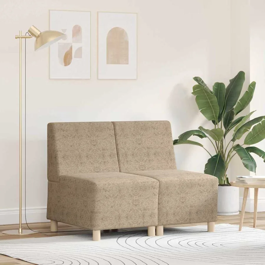 Unité de Sofa Modulaire Sans Accoudoirs 2 pcs Gris clair