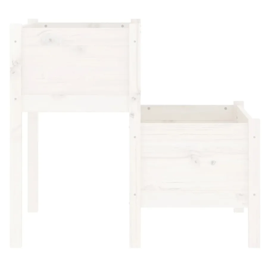 Jardinière blanc 84,5x84x75 cm bois massif de pin - 5
