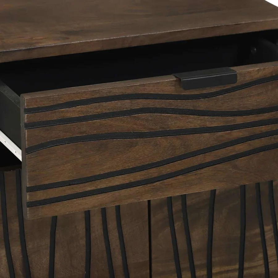 Table de chevet Noyer 50 x 33 x 60 cm Bois d'ingénierie - 6
