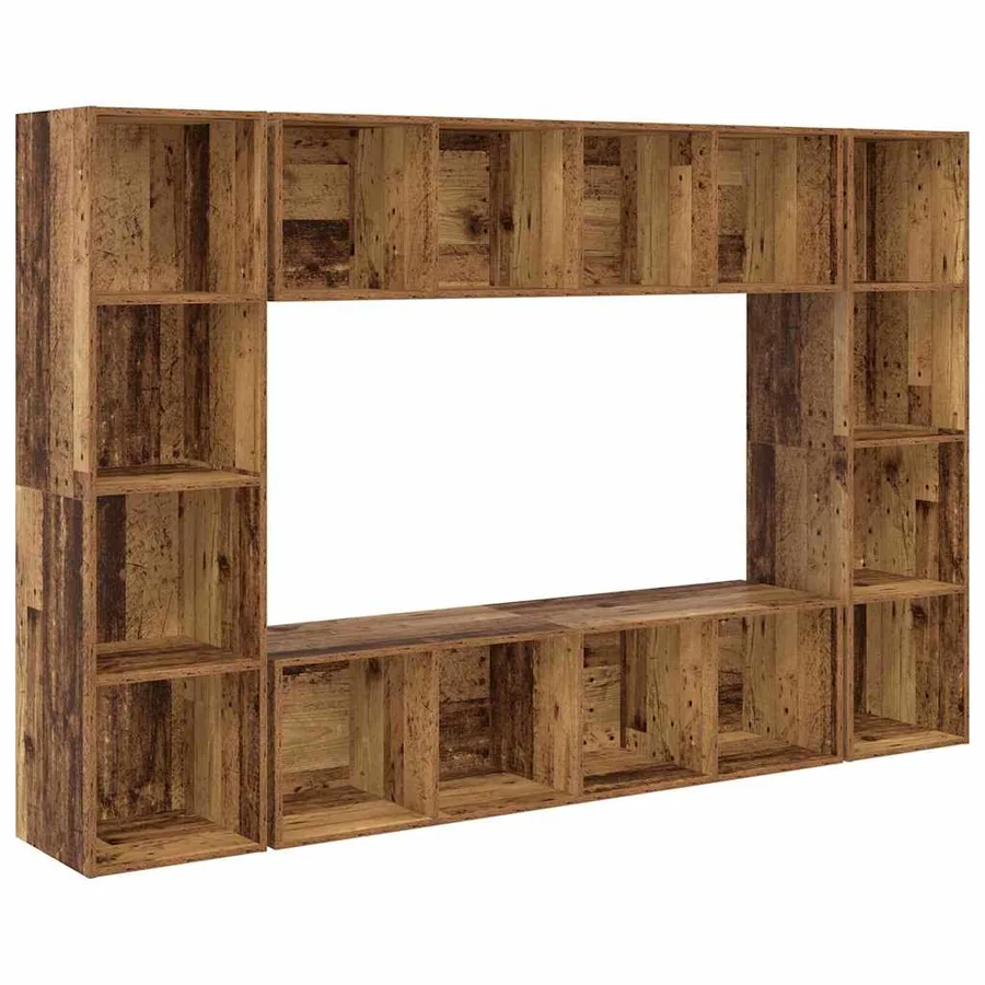 Ensemble meuble TV 4 pcs Marron 37 x 37 x 142,5 cm - 2
