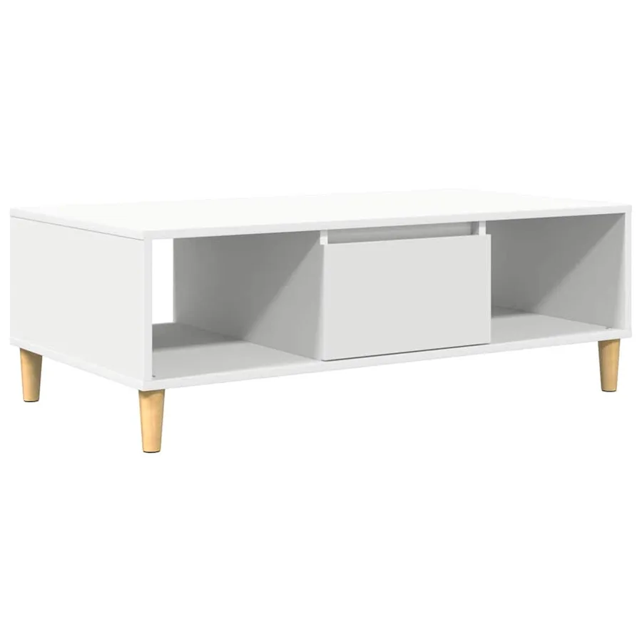 Table basse Blanc 102 x 55 x 35 cm Bois d'ingénierie - 2