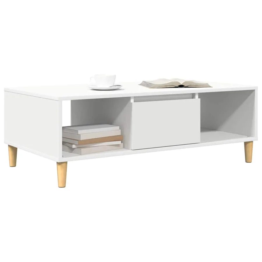 Table basse Blanc 102 x 55 x 35 cm Bois d'ingénierie - 3