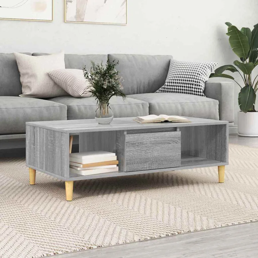 Table basse Gris Sonoma 102 x 55 x 35 cm Bois d'ingénierie