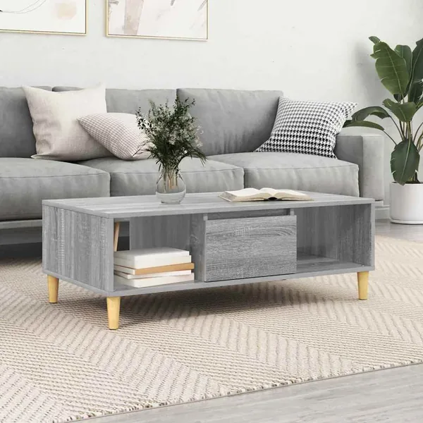 Table basse Gris Sonoma 102 x 55 x 35 cm Bois d'ingénierie