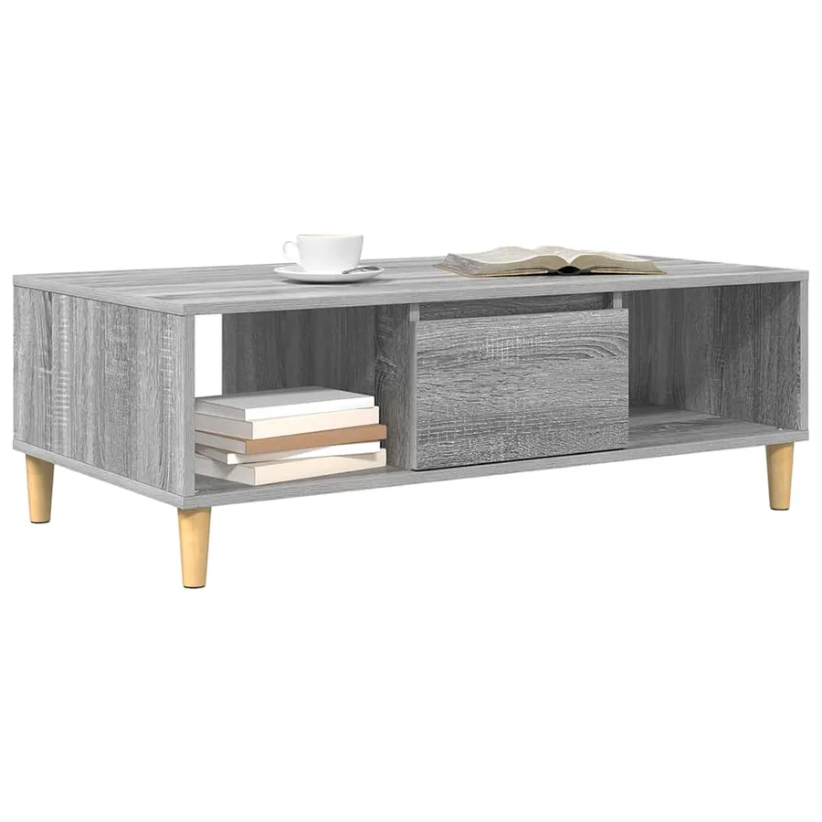 Table basse Gris Sonoma 102 x 55 x 35 cm Bois d'ingénierie - 3