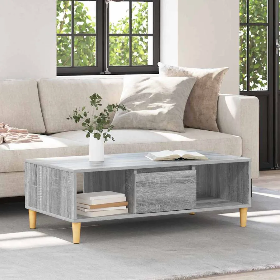 Table basse Gris Sonoma 102 x 55 x 35 cm Bois d'ingénierie - 4