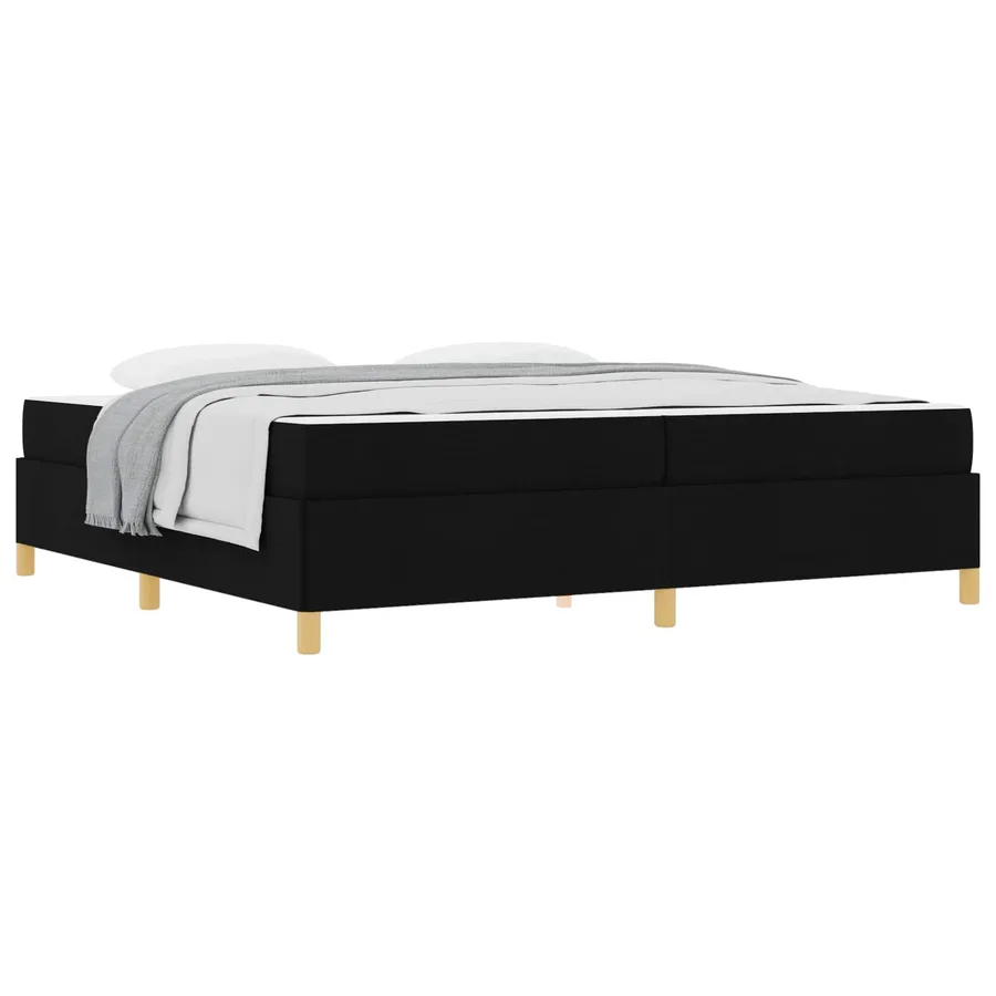 Cadre de lit avec matelas Noir 200 x 200 cm tissu - 2