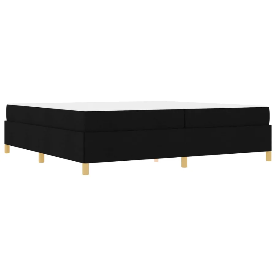 Cadre de lit avec matelas Noir 200 x 200 cm tissu - 4