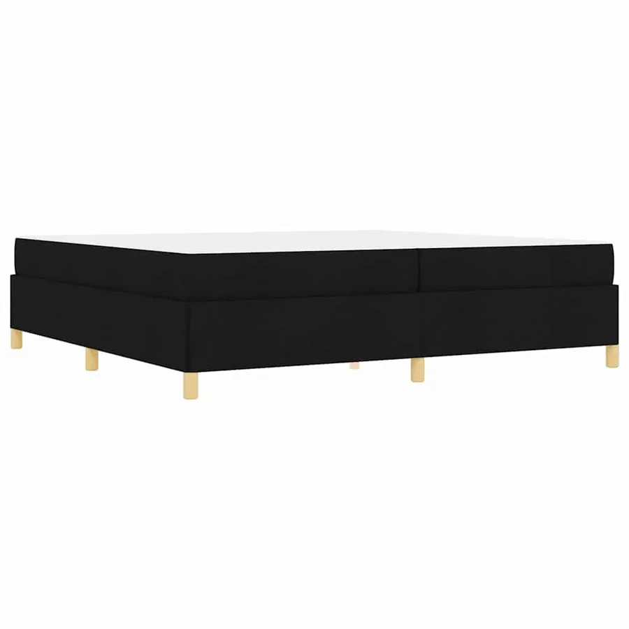 Cadre de lit avec matelas Noir 200 x 200 cm tissu - 9