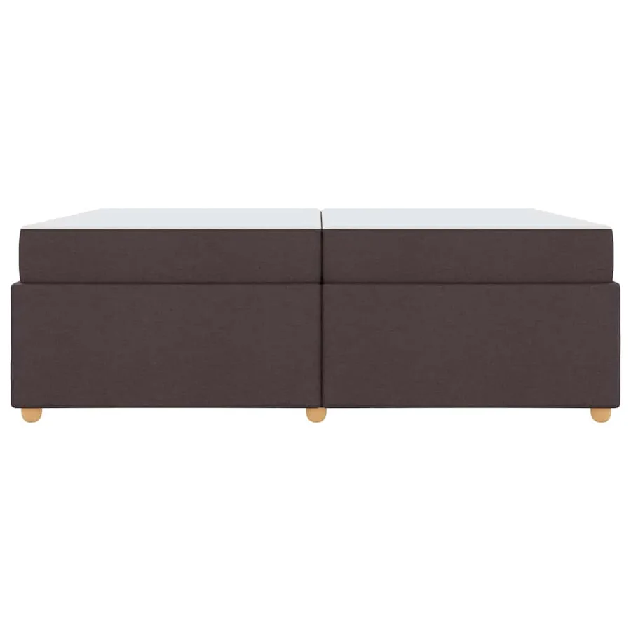 Cadre de lit avec matelas Marron foncé 200 x 200 cm tissu - 5