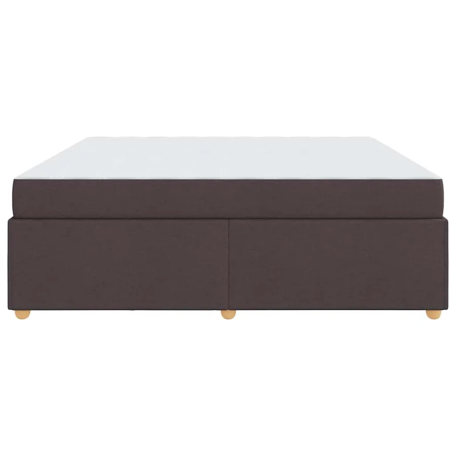 Cadre de lit avec matelas Marron foncé 200 x 200 cm tissu - 6