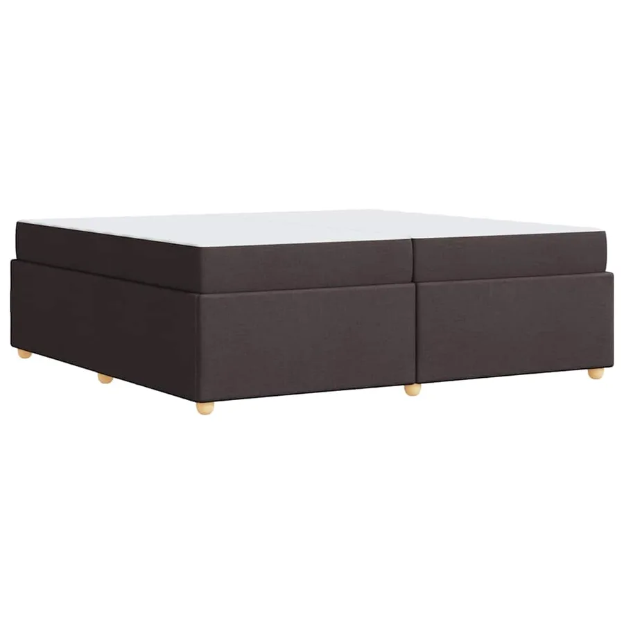 Cadre de lit avec matelas Marron foncé 200 x 200 cm tissu - 7