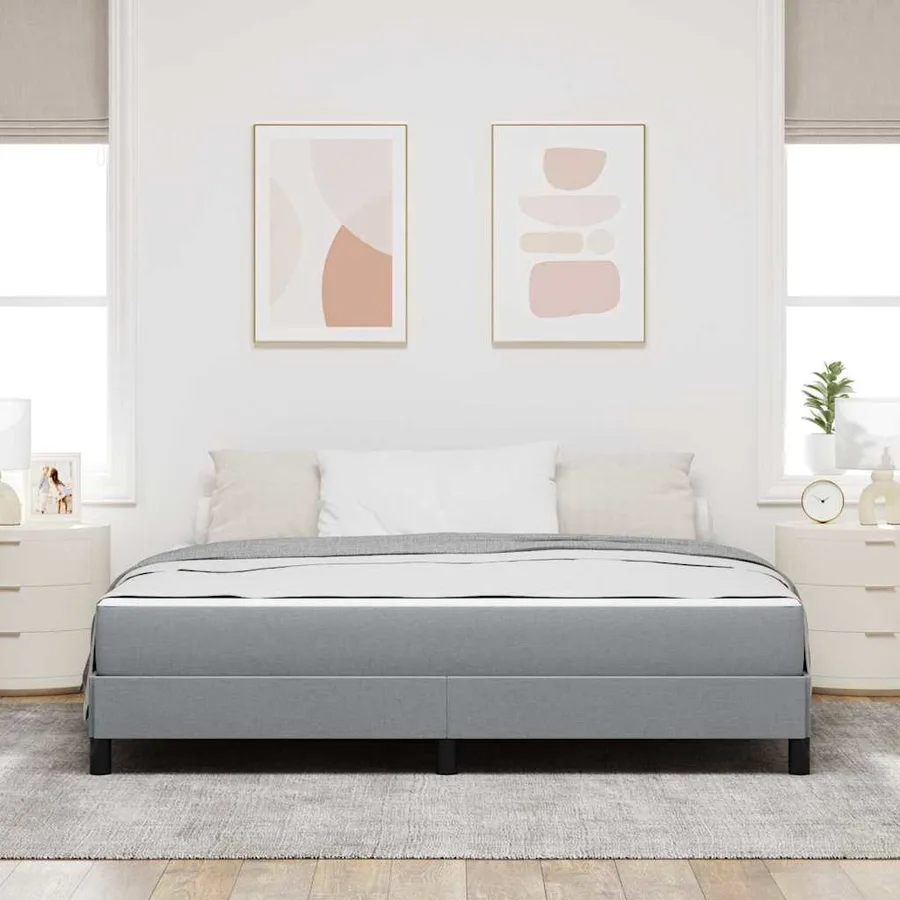 Lit à ressorts Gris clair 180 x 200 cm tissu - 3