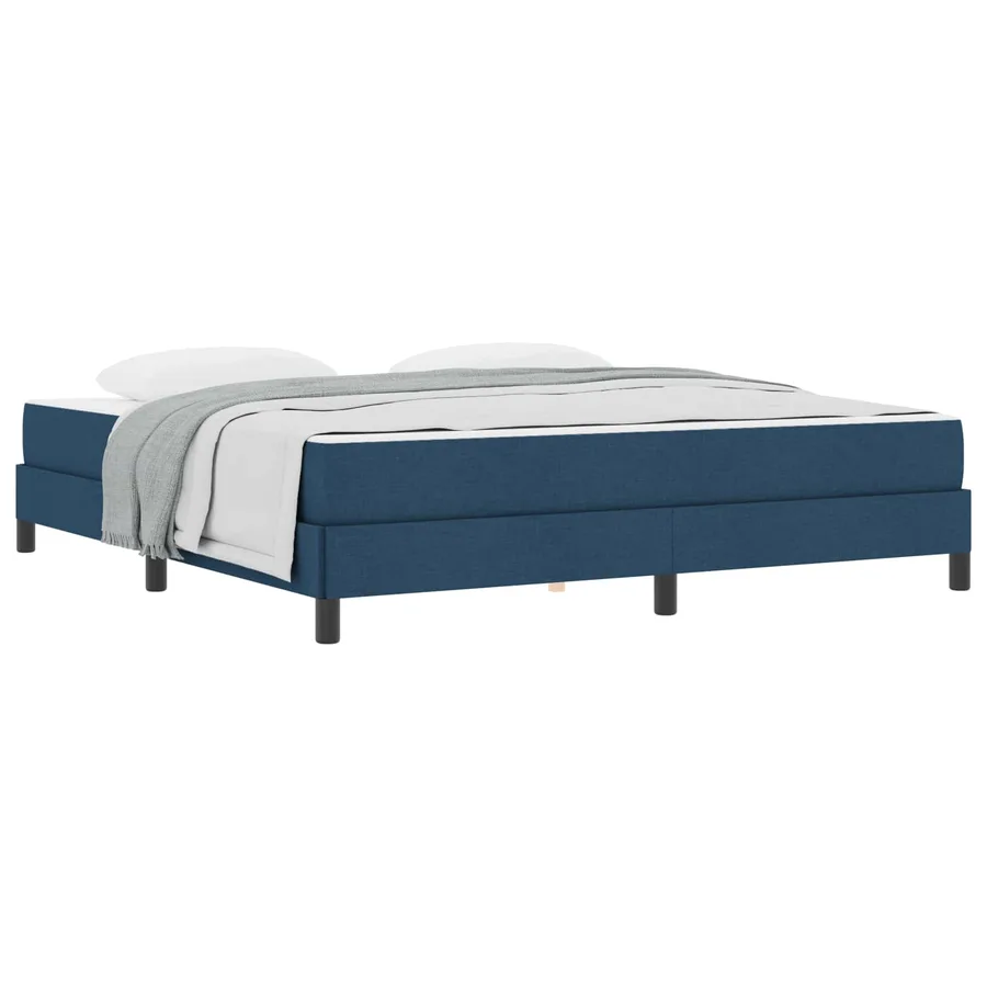Lit à ressorts avec matelas Bleu 180 x 200 cm tissu - 2