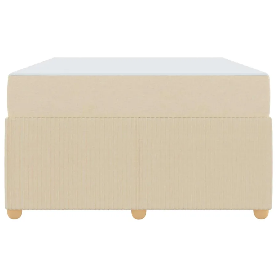 Cadre de lit avec matelas Crème 120 x 190 cm tissu - 5