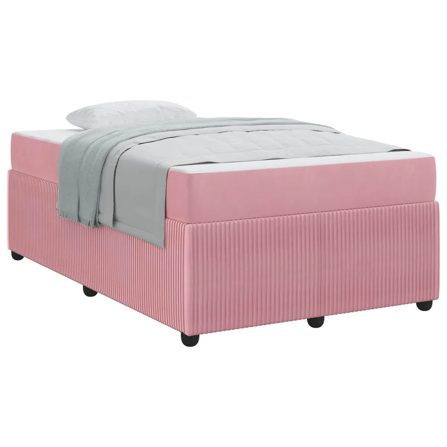 Cadre de lit avec matelas Rose 120 x 190 cm tissu - 2