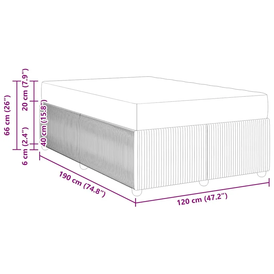 Cadre de lit avec matelas Gris clair 120 x 190 cm tissu - 11