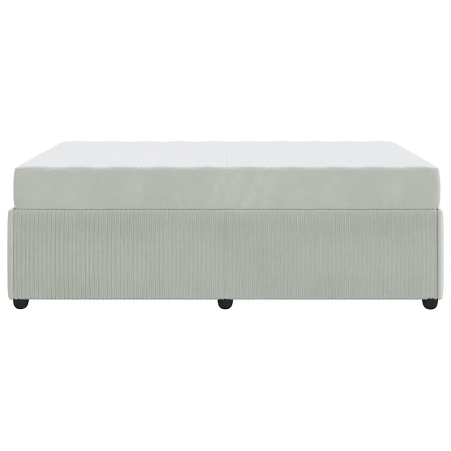 Cadre de lit avec matelas Gris clair 120 x 190 cm tissu - 6