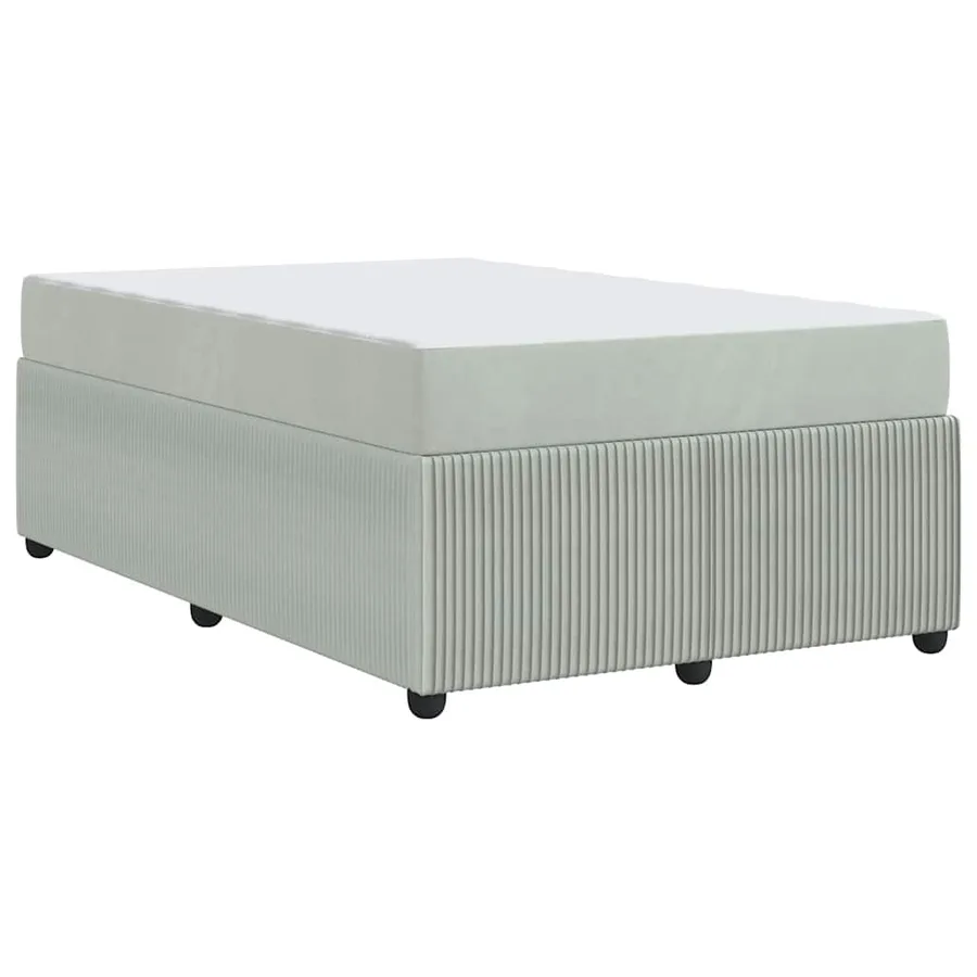 Cadre de lit avec matelas Gris clair 120 x 190 cm tissu - 7