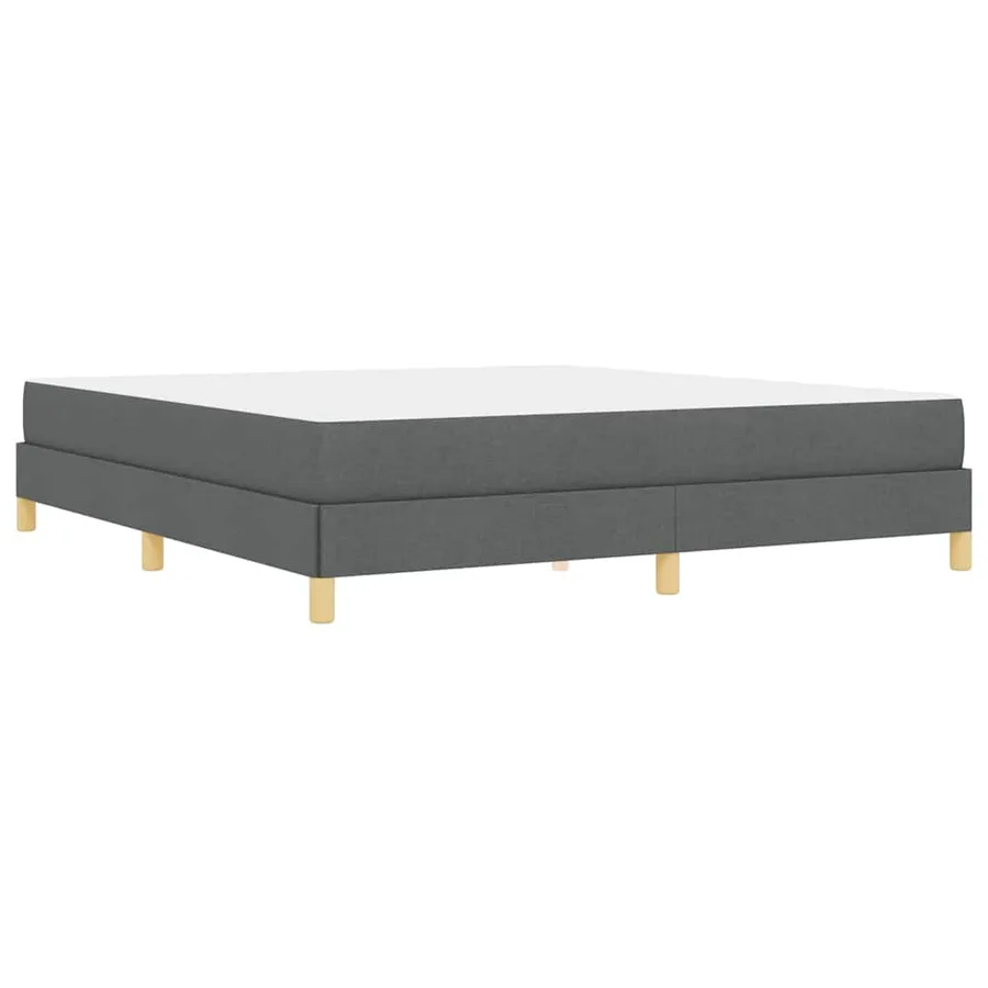 Lit à ressorts avec matelas Gris foncé 180 x 200 cm tissu - 9