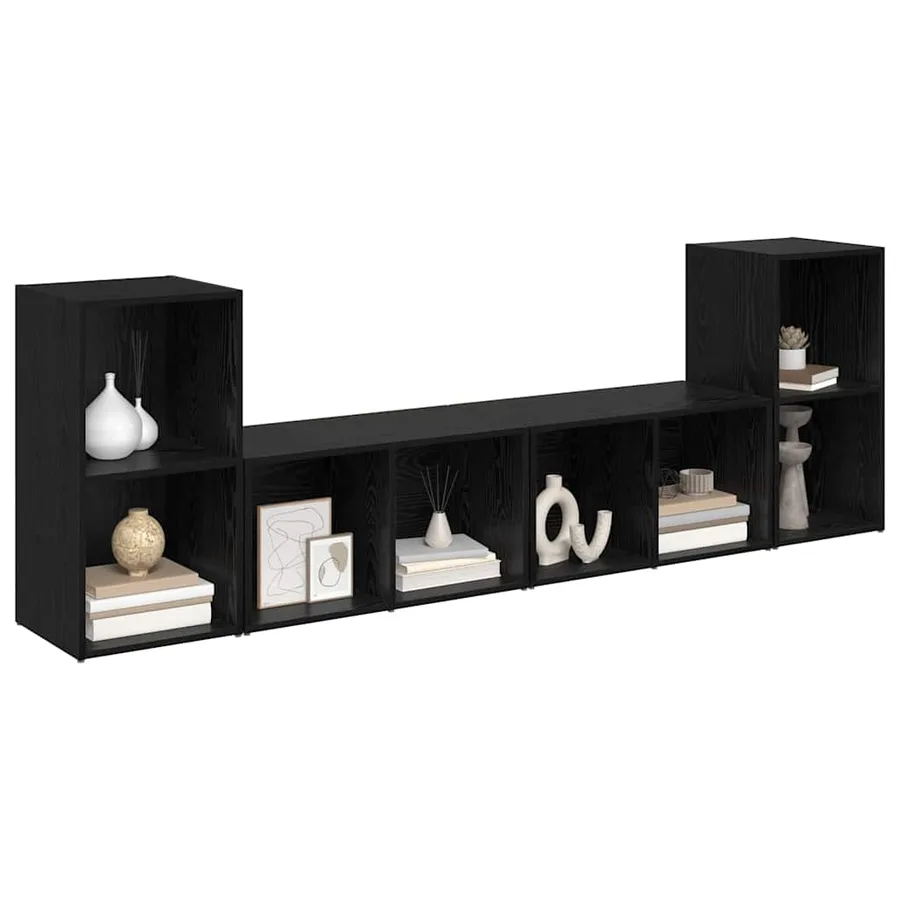 Ensemble meuble TV 4 pcs Chêne noir 37 x 37 x 72 cm - 3