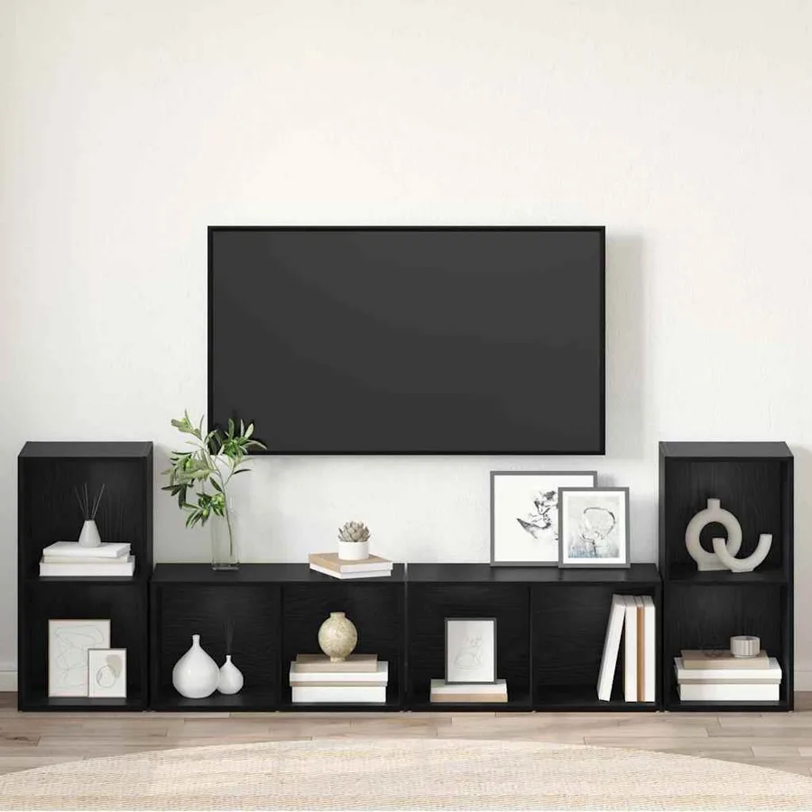 Ensemble meuble TV 4 pcs Chêne noir 37 x 37 x 72 cm - 4