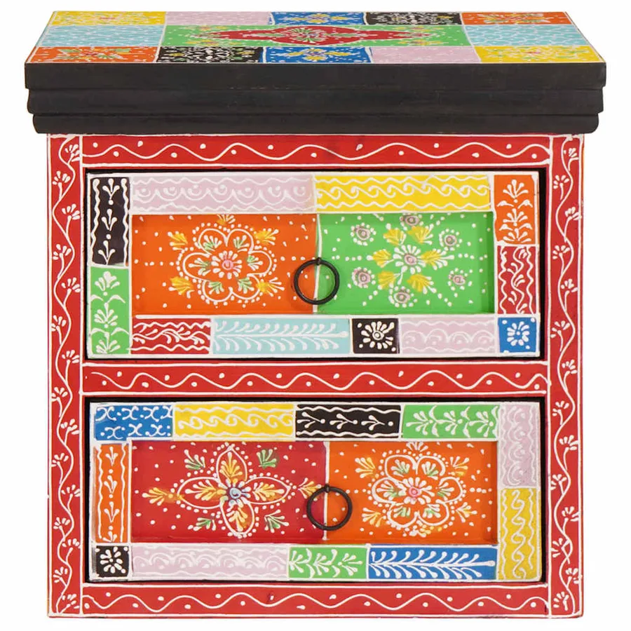 Cabinet de chevet avec tiroir 2 pcs Multicolore 40 x 30 x 40 cm - 3