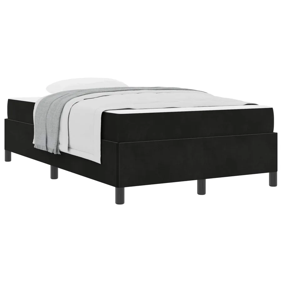 Cadre de lit avec matelas Noir 120 x 190 cm tissu - 2